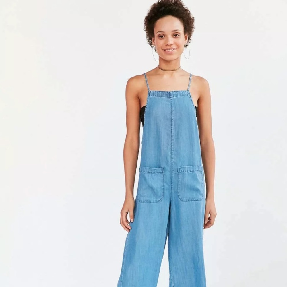 ISO BDG Square-Neck Chambray Culotte Jumper Medium